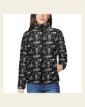 Ranch Life Women's Puffy Bomber Jacket on a warm cream background
