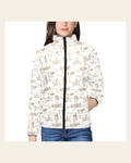 Ranch Life Women's Puffy Bomber Jacket on a warm cream background