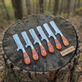 6-Piece Custom Handmade Ranch Scraper Tool Set with Orange Resin Handles