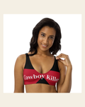 Ready to Ship Yeehaw Cowboy Killer Bikini Top Size Medium on a warm cream background