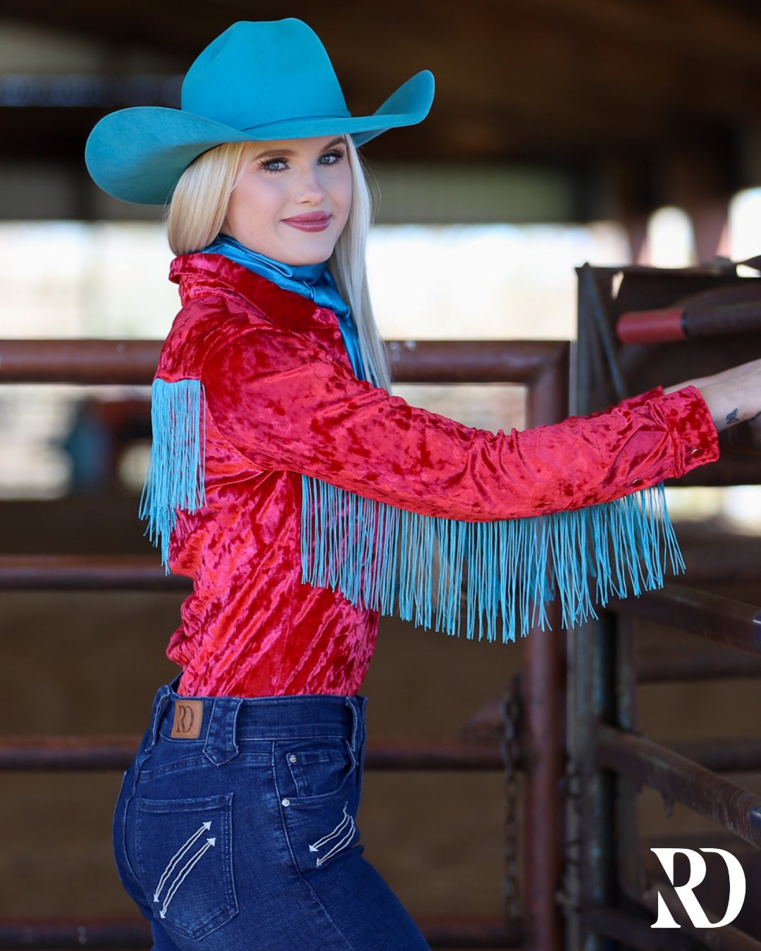 Reba Velvet Fringe Performance Rodeo Shirt — view 3
