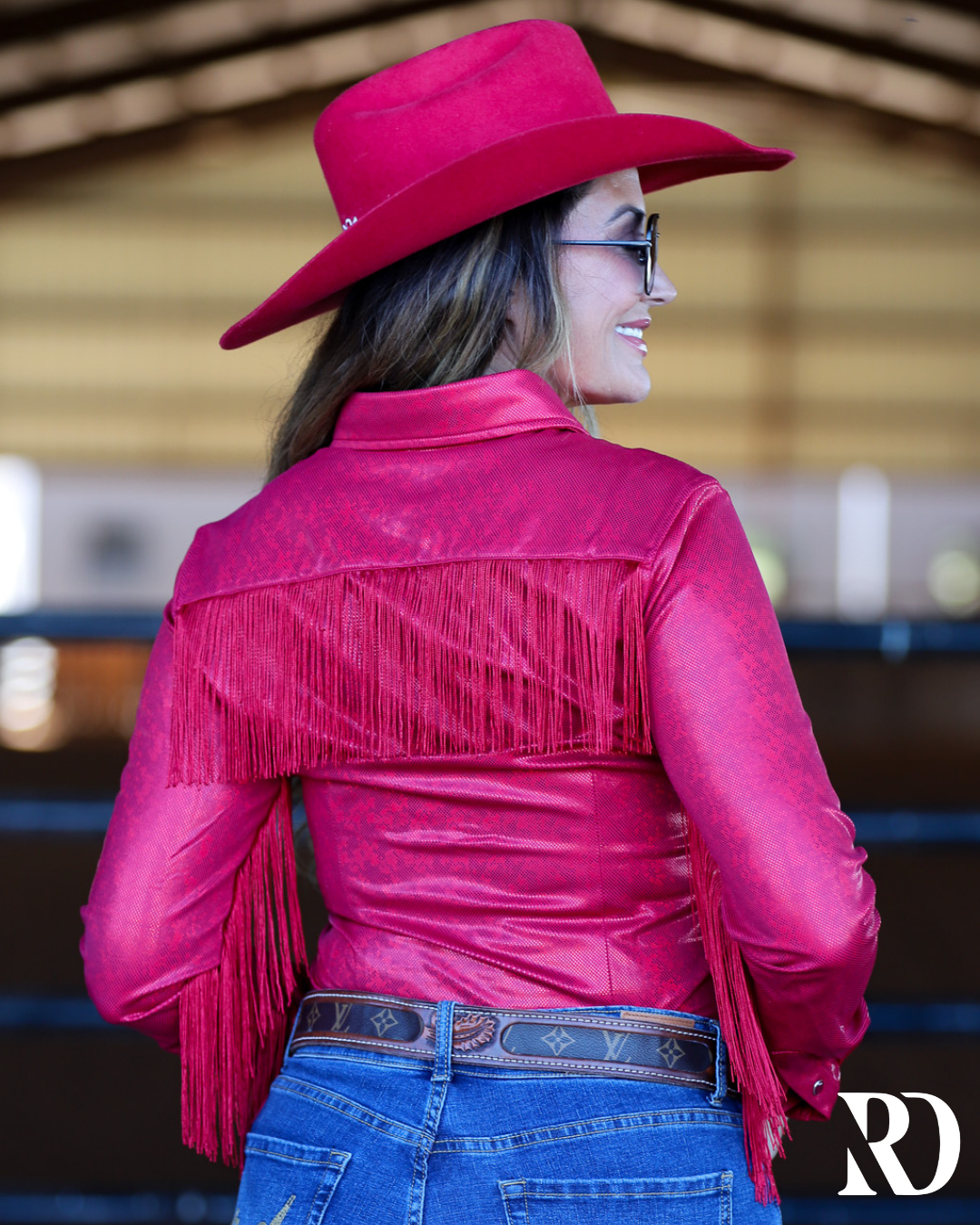 Rebel Sparkle & Fringe Performance Rodeo Shirt — view 2