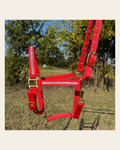 Red Bling Nylon Horse Halter BNHRED on a warm cream background