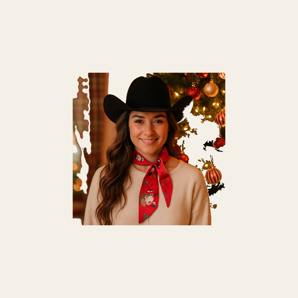 Red Holiday Western Skinny Mini Wild Rag Scarf / Cowgirl Necktie  #TW147