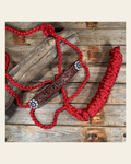 Red Mule Tape Halter - Red White & Blue #MT258 on a warm cream background