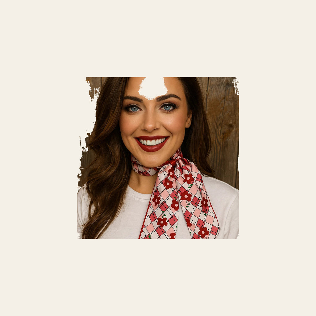 Red Western Skinny Mini Wild Rag Scarf / Cowgirl Necktie  #TW143