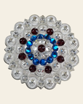 Red White & Blue Bright Silver Berry Jacket European Crystal on a warm cream background