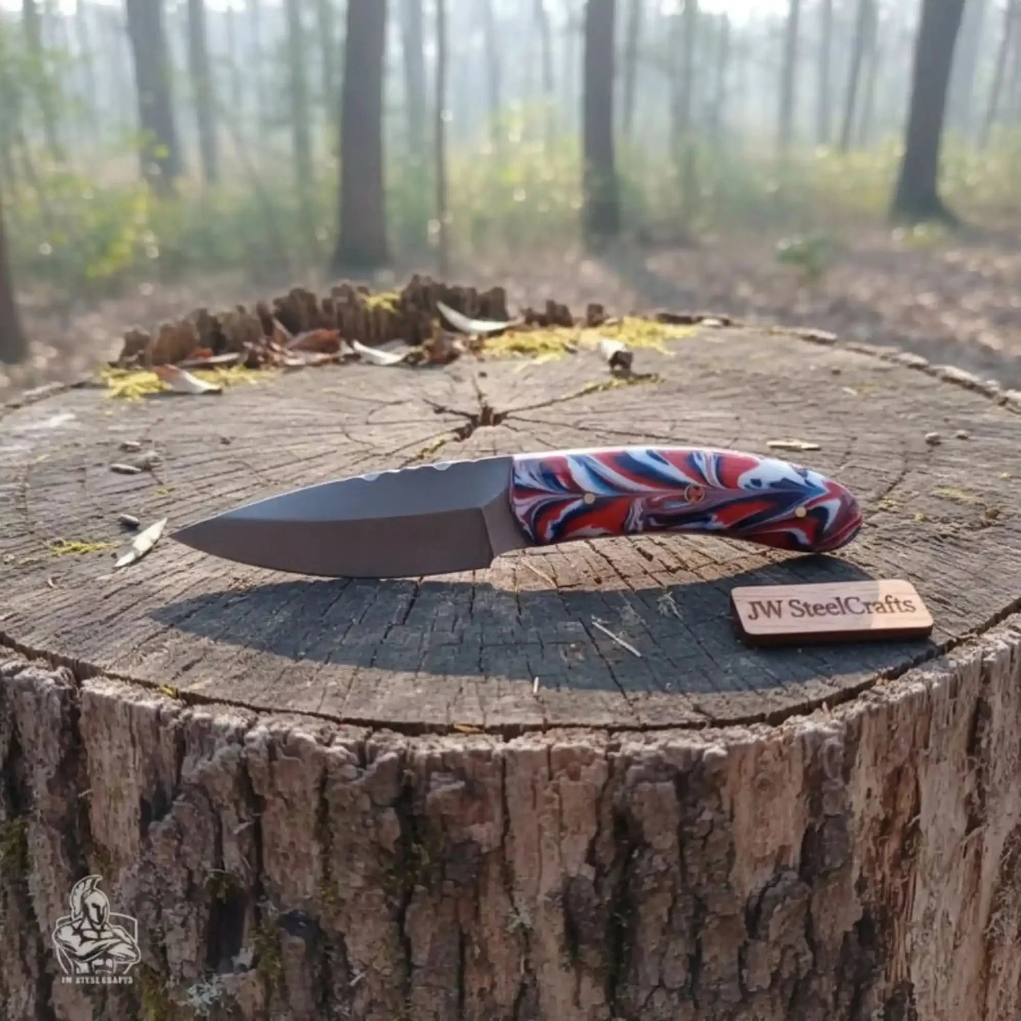Handmade Skinner Knife Resin Handle Fixed Blade Hunting Knife JW SteelCrafts