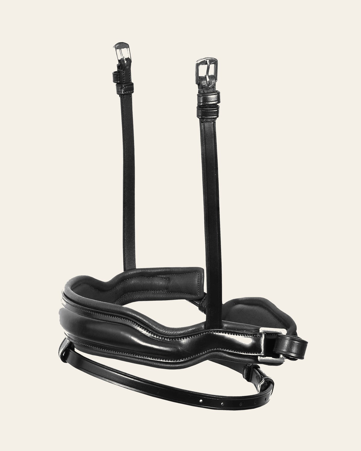 Replacement Noseband of ExionPro 'Leo' Classic Dressage Bridle on a warm cream background
