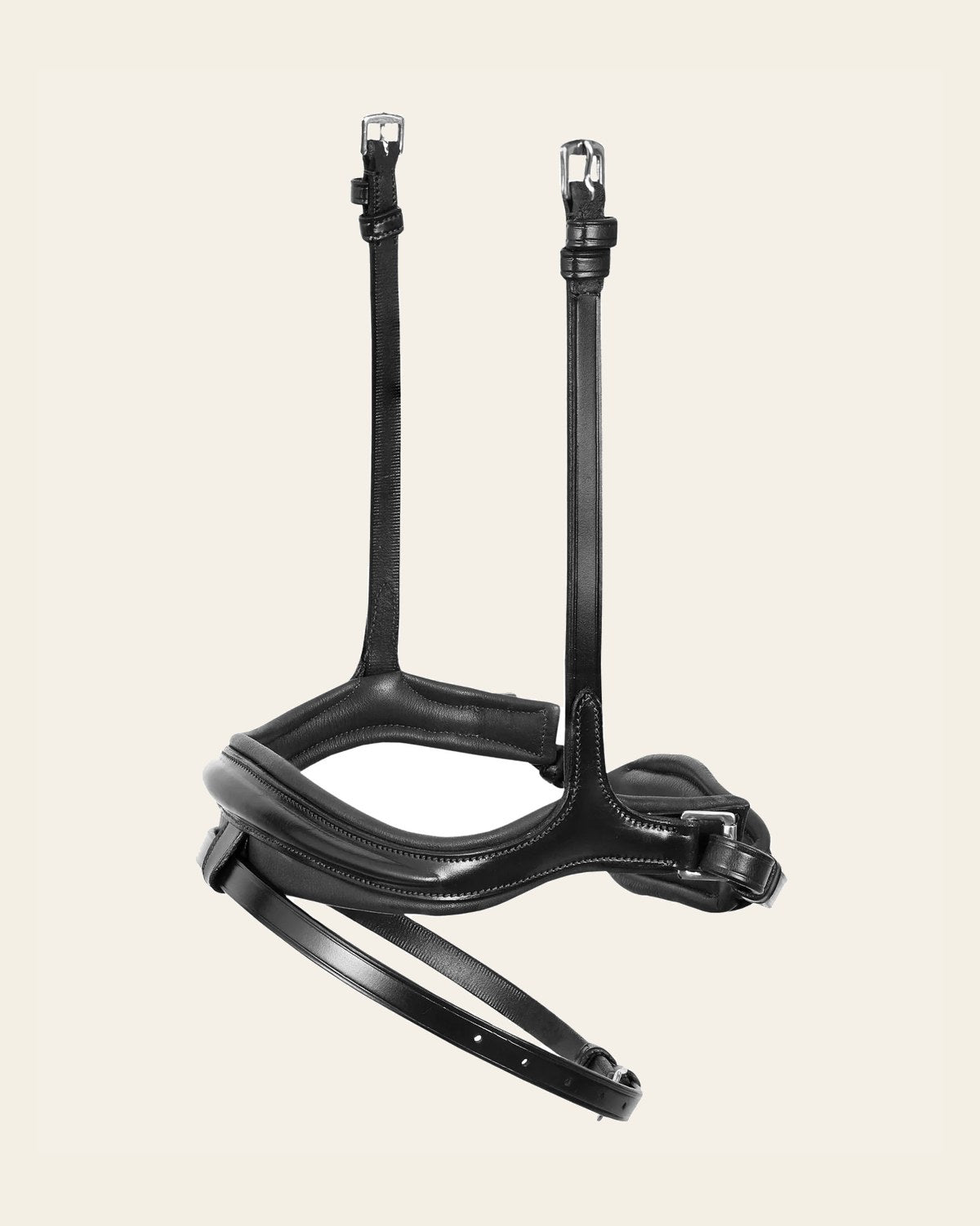 Replacement Noseband of ExionPro 'Ursa' Anatomic Dressage Bridle on a warm cream background