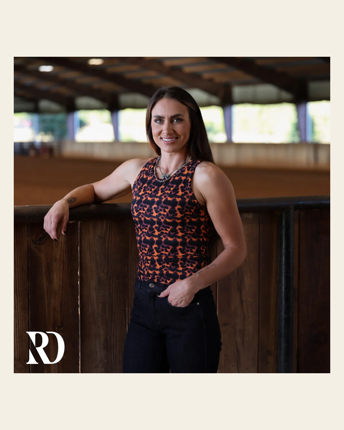 Ribbed All-in-one Tank | Tortoise on a warm cream background