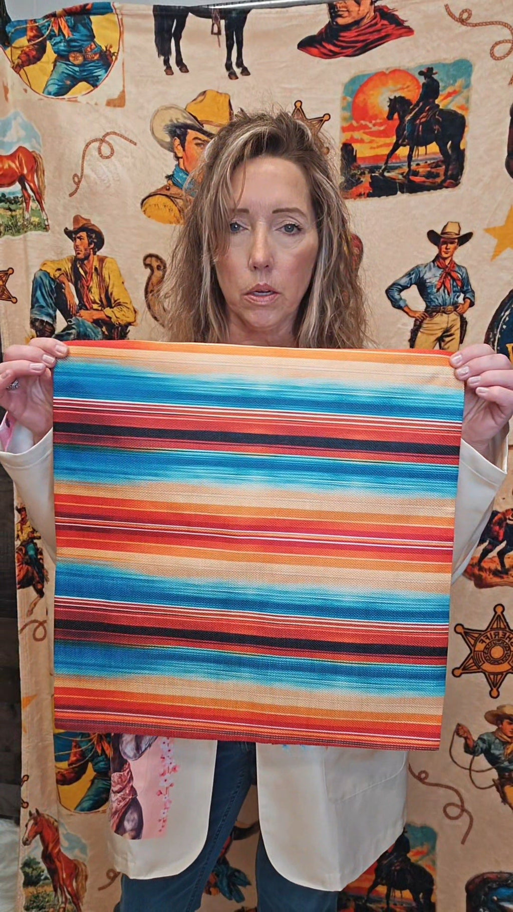 Baha Ranch Colores De Mexico Southwest Serape Pillow Case 18x18" Made in America by Baha Ranch Western Wear - product image 6