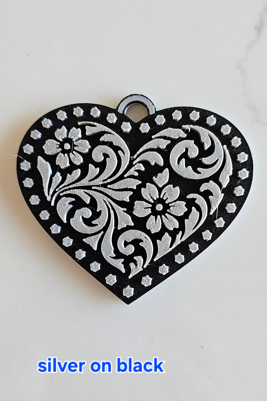 3d Printed Tooled Cowboy Cowgirl Heart Keychain or Purse Charm by Baha Ranch Western Wear - product image 16