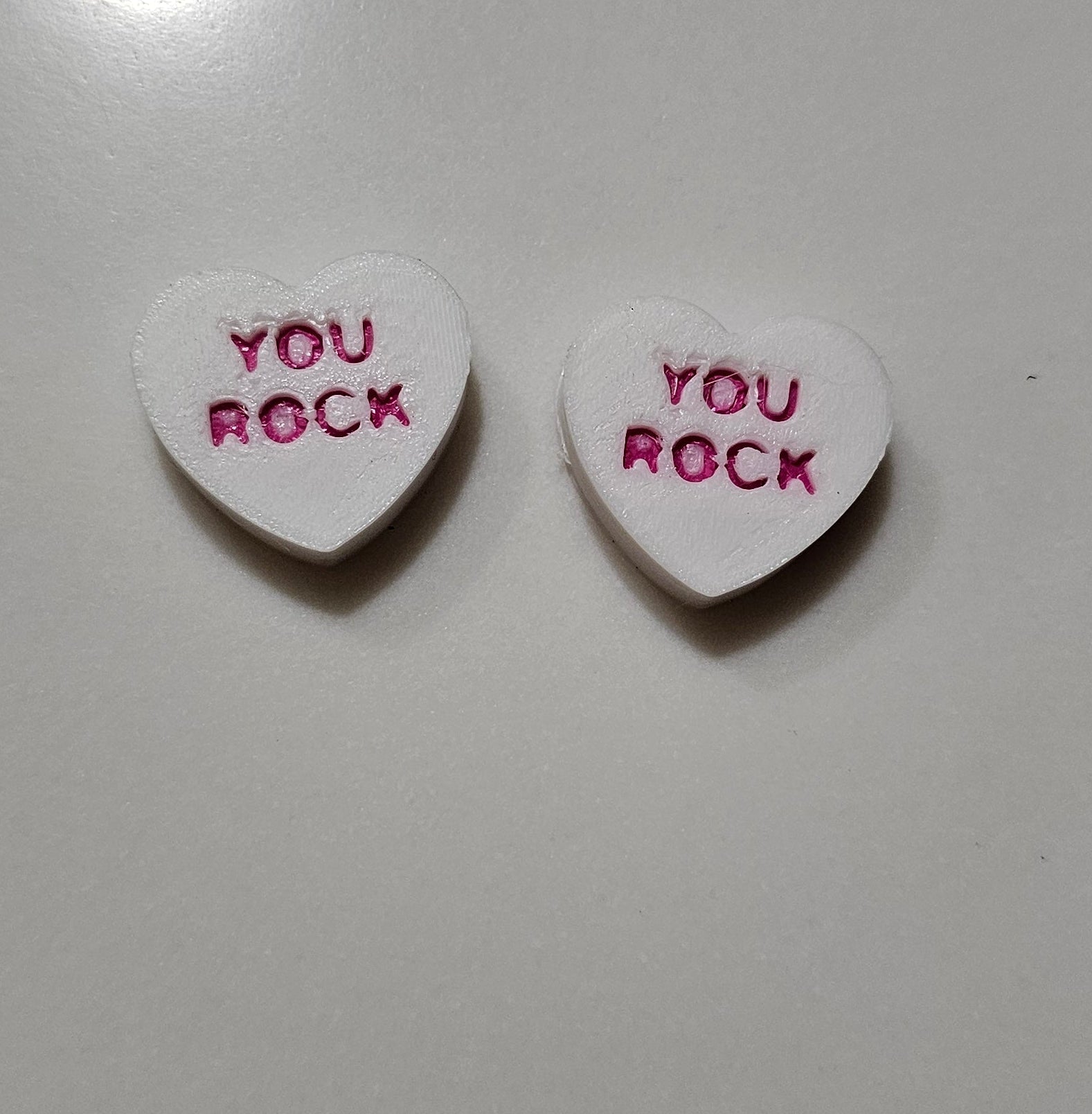 3d Printed Candy Conversation Heart Pins or Earrings Made in America by Baha Ranch Western Wear - product image 2