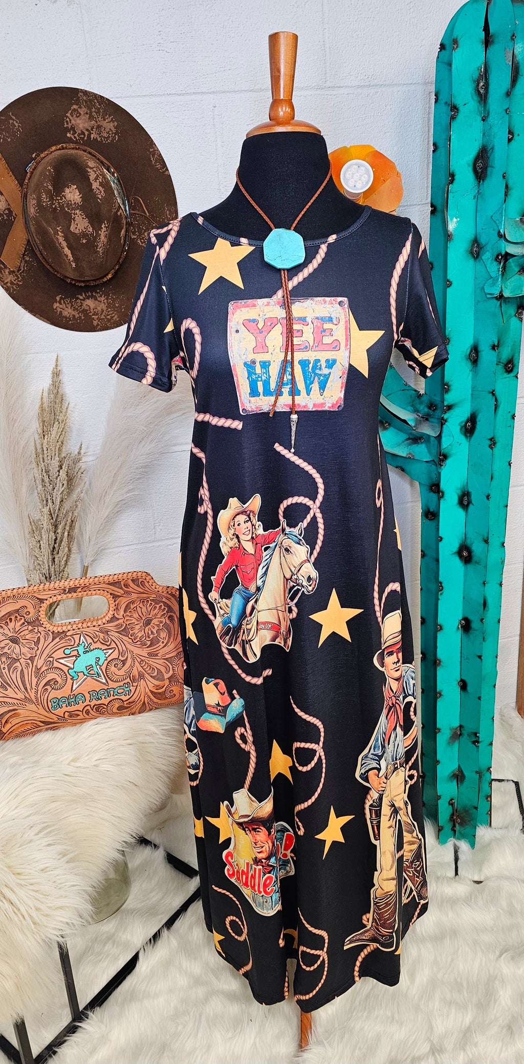 Baha Ranch Vintage Cowgirl Western Dress by Baha Ranch Western Wear