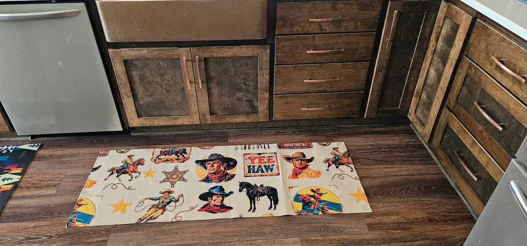 Vintage Cowboy Collage Floor Rug Runner Indoor 60" x 22" Made in America by Baha Ranch Western Wear - product image 5