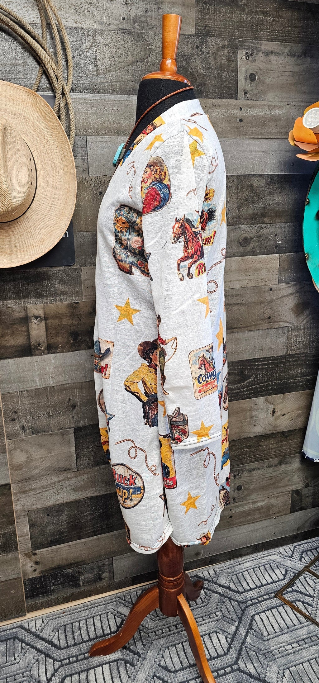 Baha Ranch Vintage Cowgirl Collage Western Lightweight Cardigan by Baha Ranch Western Wear - product image 3