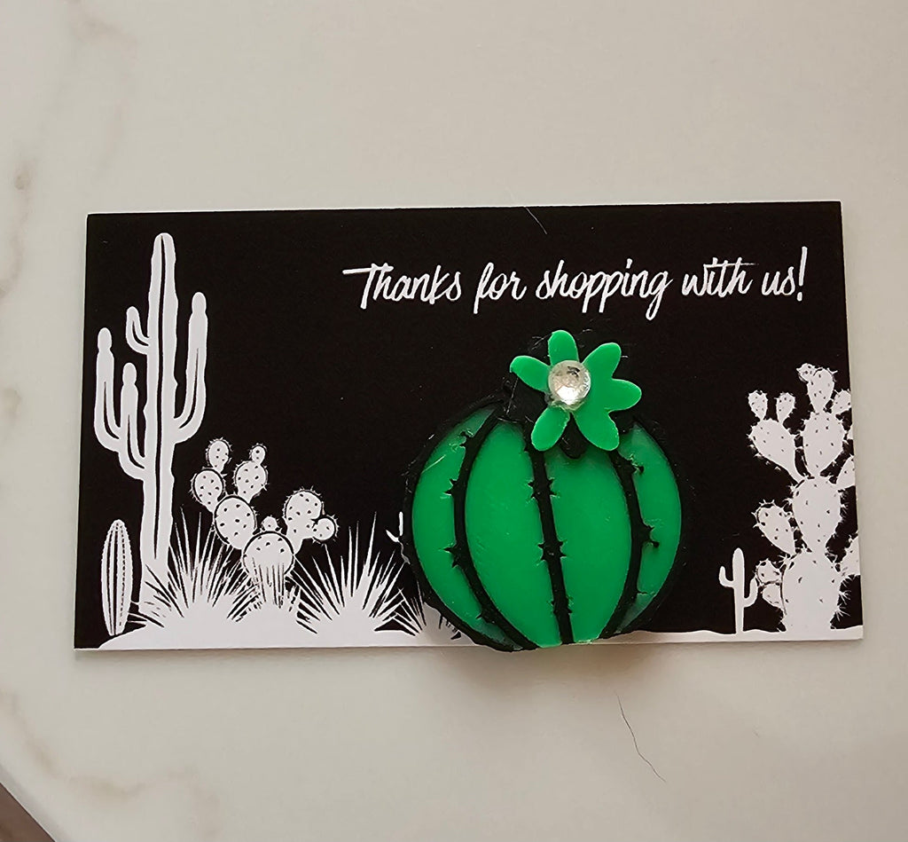 Bag of 25 -Boutique 3d Printed Pins or Magnets Package Inserts Cactus Made in America by Baha Ranch Western Wear -...