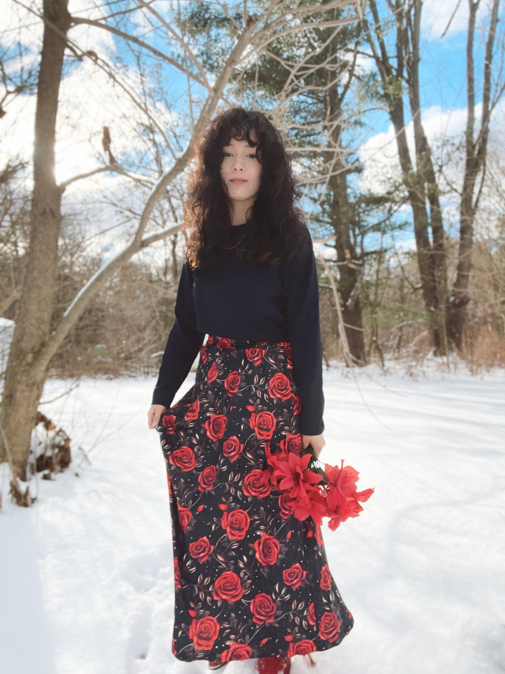 Baha Ranch Colores de Mexico Romantic Red Roses Midi Skirt by Baha Ranch Western Wear - product image 11
