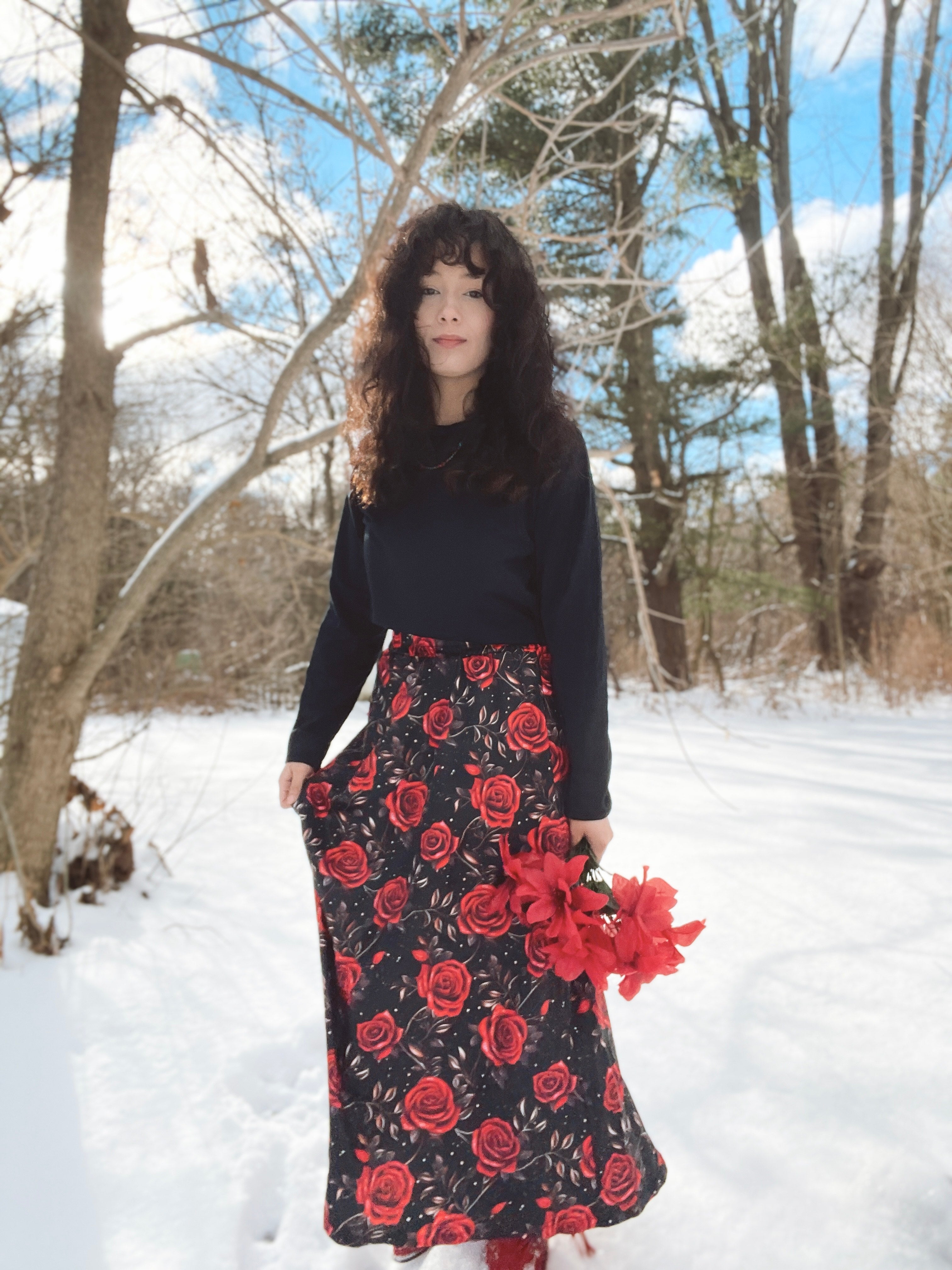 Baha Ranch Colores de Mexico Romantic Red Roses Midi Skirt by Baha Ranch Western Wear - product image 11
