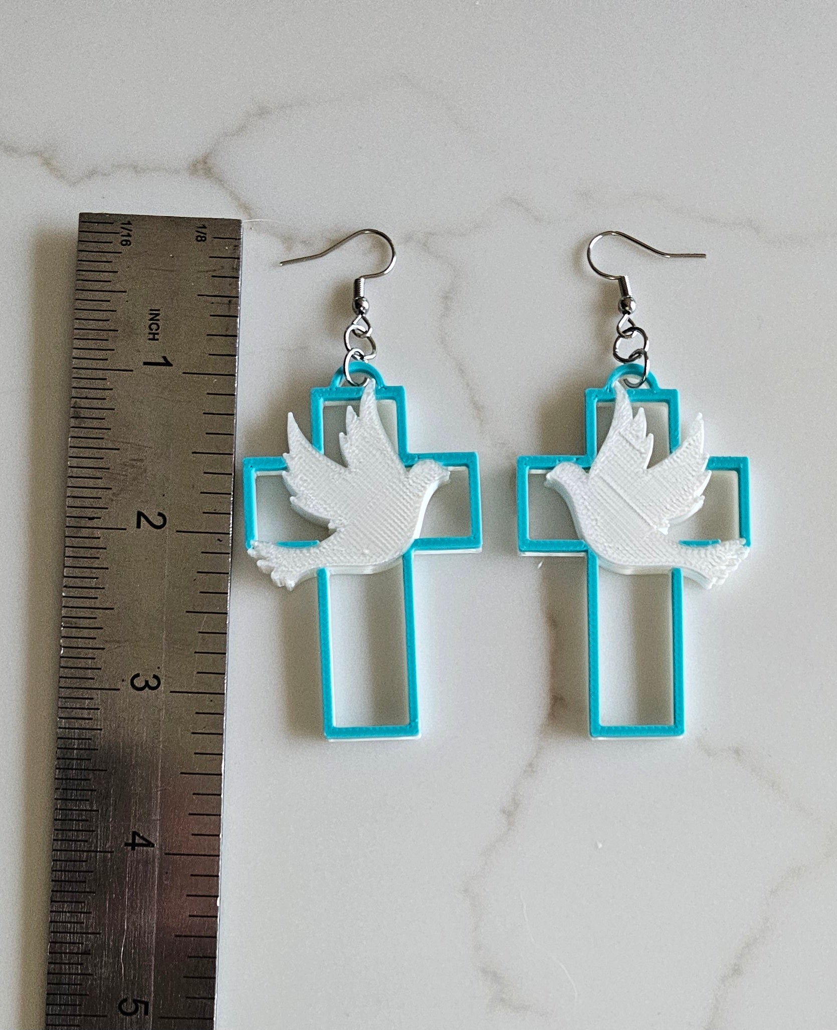 3D Print Christian Cross Faith Earrings Made in America by Baha Ranch Western Wear - product image 2