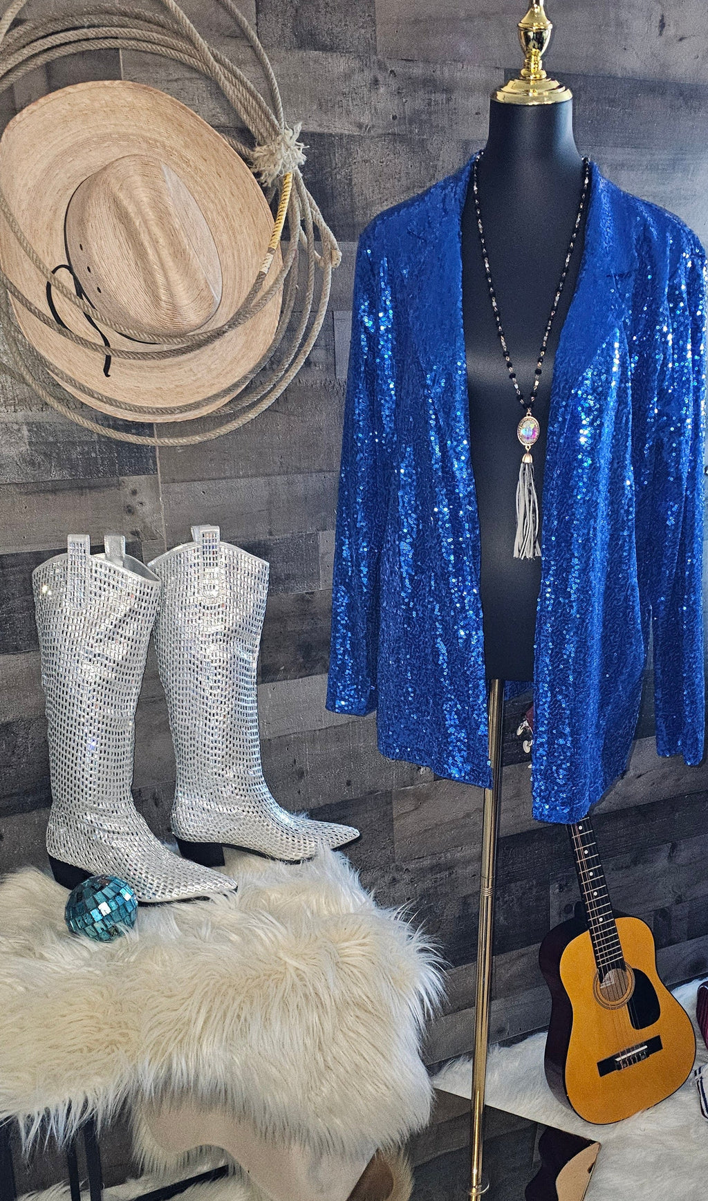 Blazing Boots - Blue or Silver - Cowgirl Sparkle Holiday Western by Baha Ranch Western Wear - product image 14