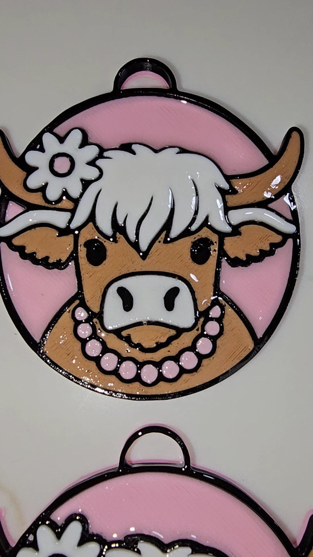 3d Printed Cowboy Cowgirl Highland Cow Cute Keychain by Baha Ranch Western Wear - product image 7