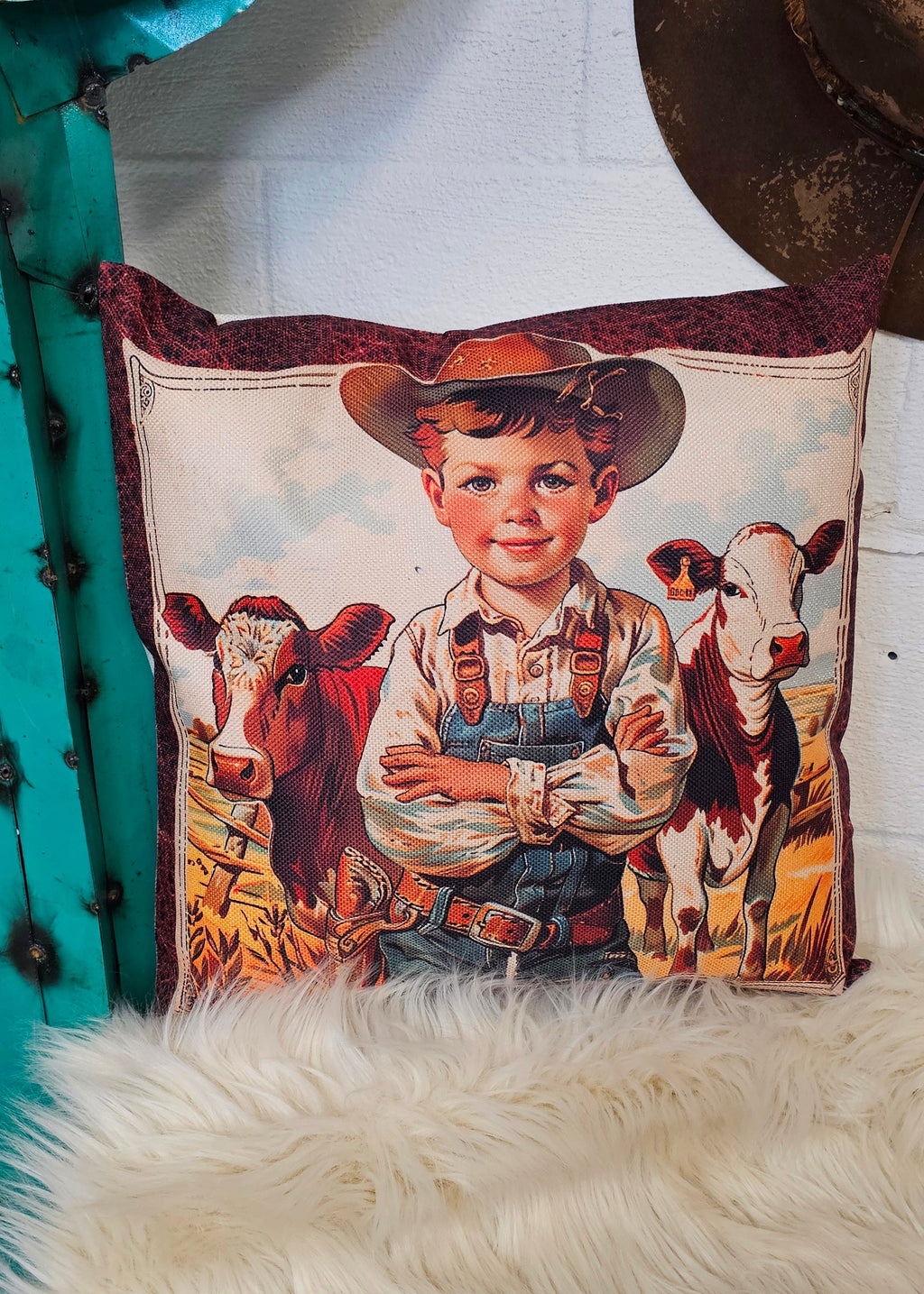 Baha Ranch Vintage Cowboy Pillow Case Made in America by Baha Ranch Western Wear