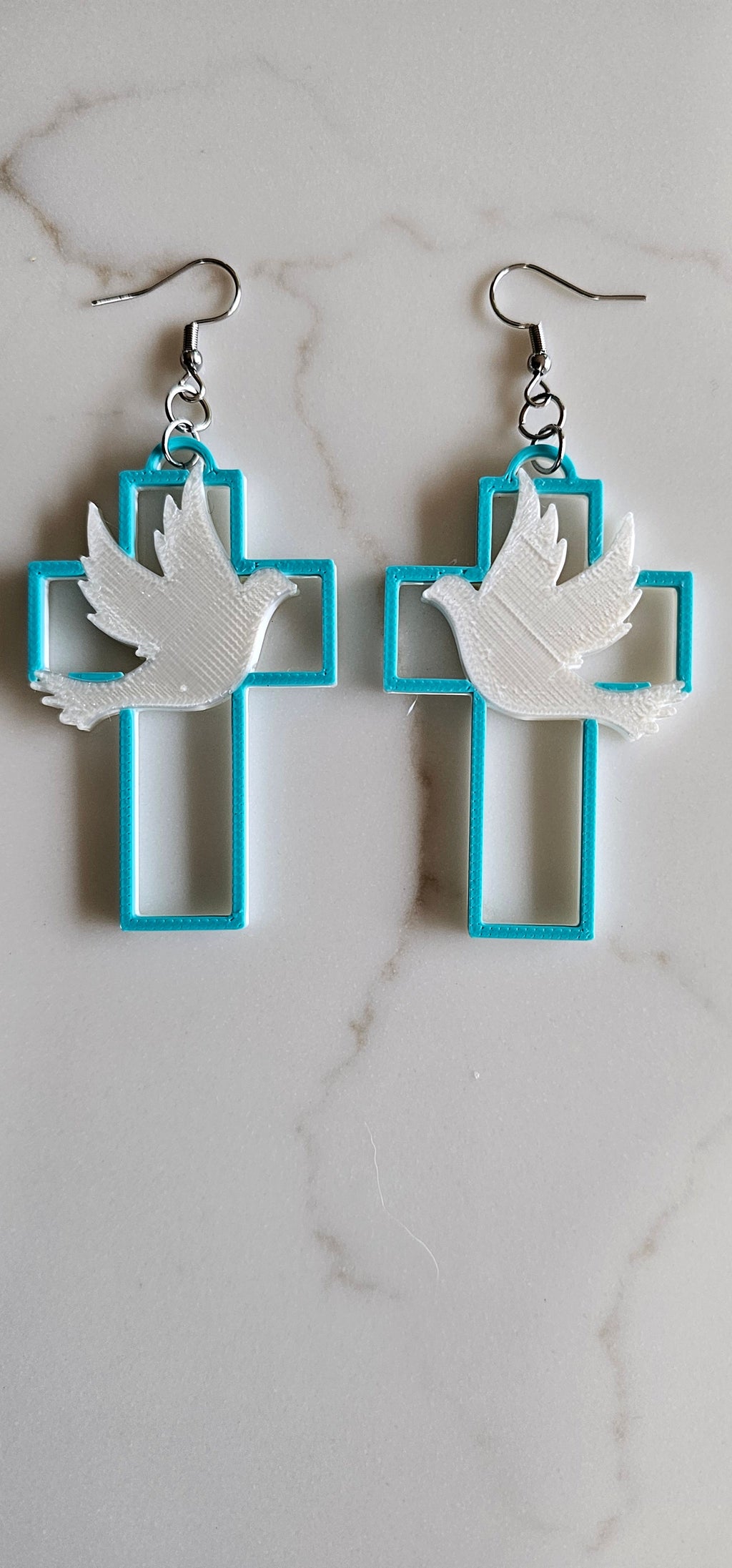 3D Print Christian Cross Faith Earrings Made in America by Baha Ranch Western Wear