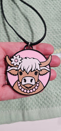 3d Western Cowgirl Cowboy Highland Cow Theme - Necklace, Purse Charm, Earrings, Keychain, Magnet by Baha Ranch Western...