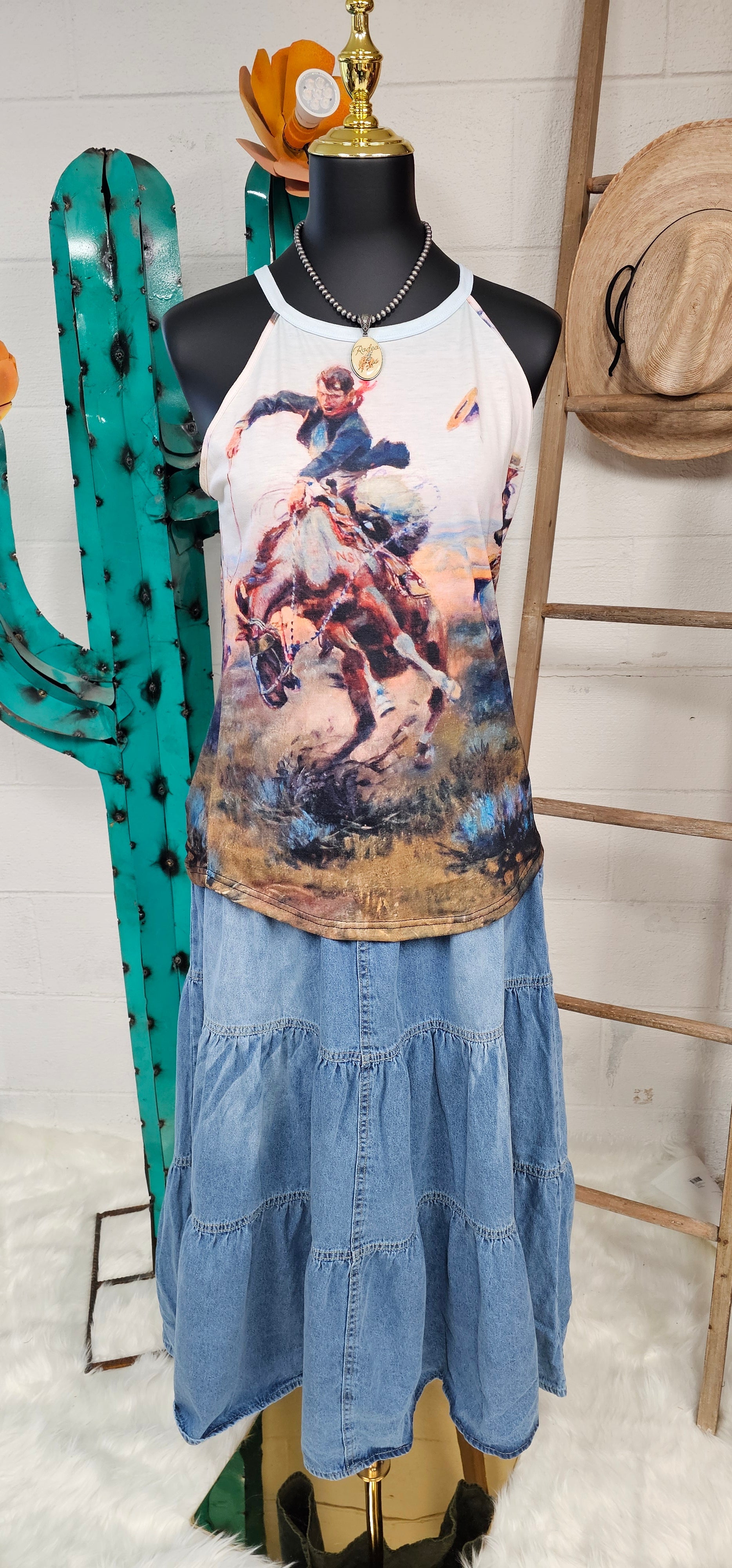 Baha Ranch Vintage Western Cowboy Women's Tank Top by Baha Ranch Western Wear - product image 7