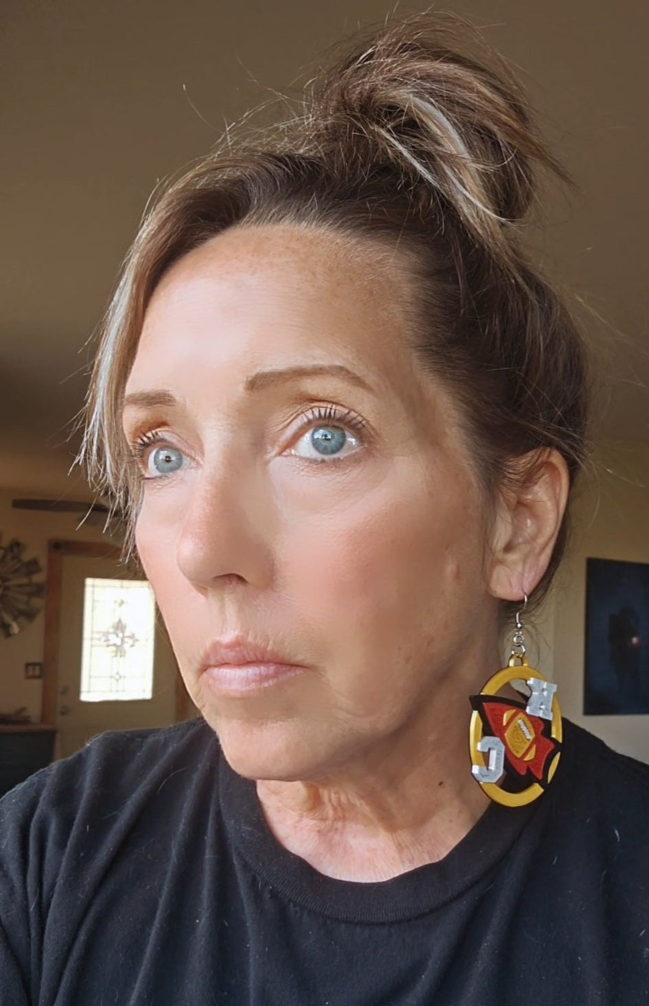 3D Print Chiefs Earrings Keychain Red Kingdom Kansas City KC Football by Baha Ranch Western Wear - product image 3