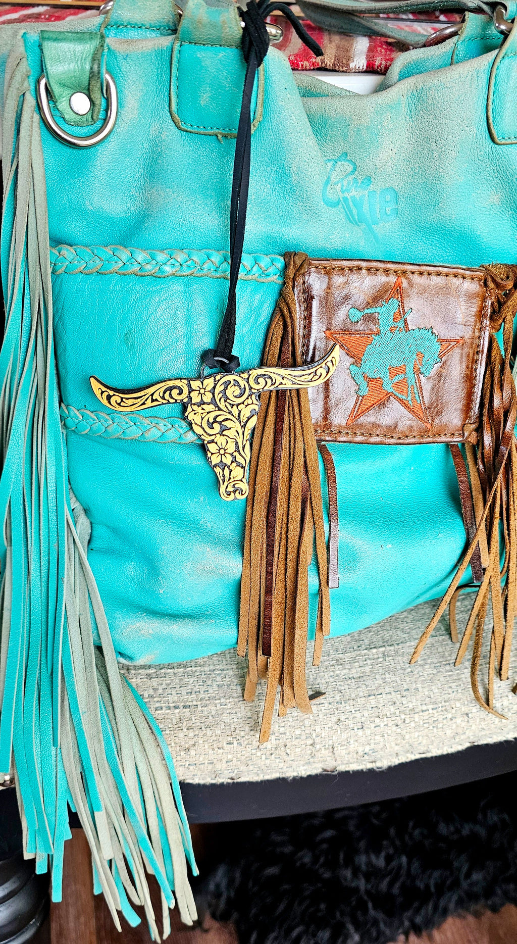 3d Print Tooled Longhorn Keychain or Purse Charm Ornament - Made in America - choice of colors by Baha Ranch Western Wear...
