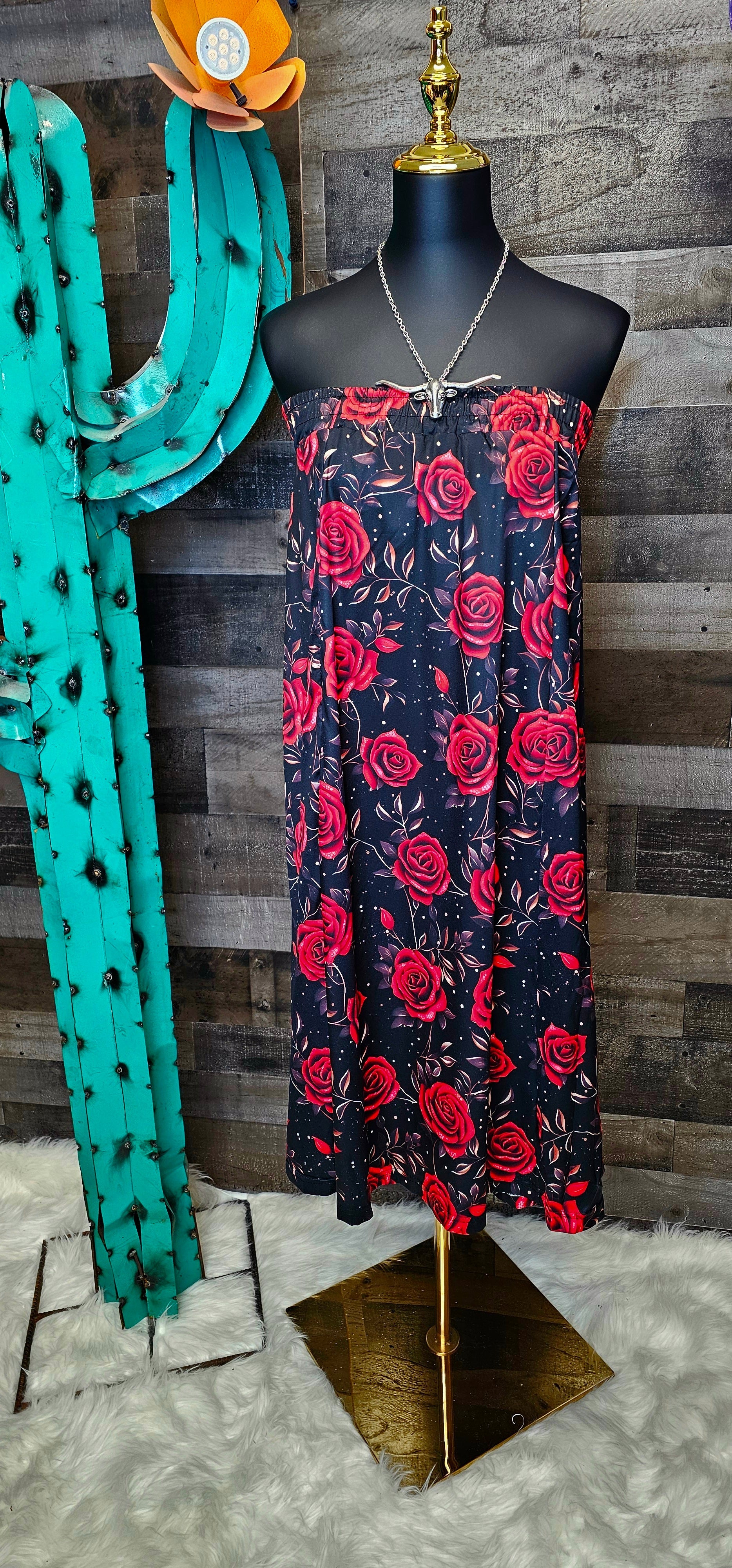 Baha Ranch Colores de Mexico Romantic Red Roses Midi Skirt by Baha Ranch Western Wear - product image 6