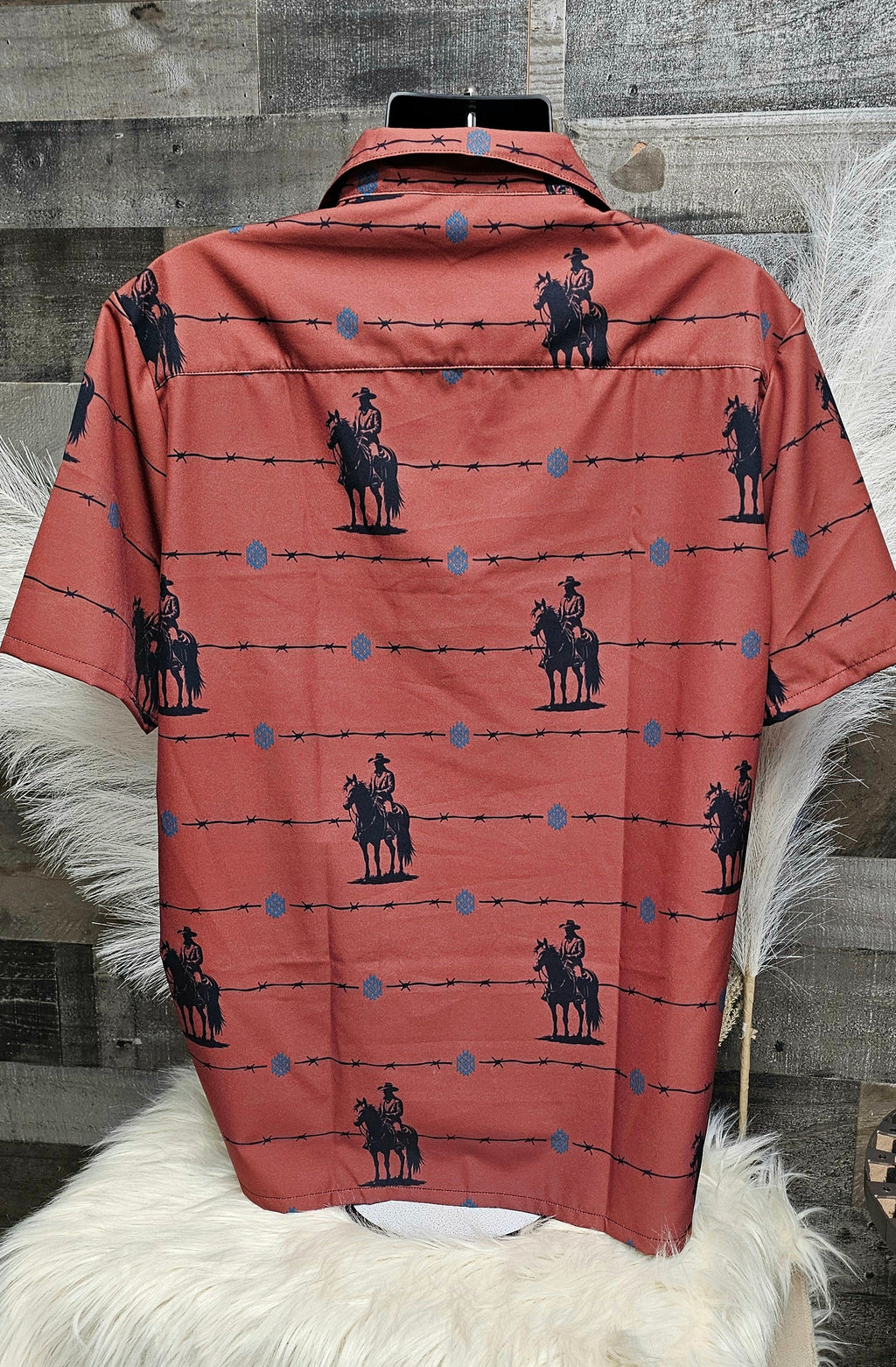 Baha Ranch Brown Saddle Up Western Hawaiian Shirt Made in America by Baha Ranch Western Wear - product image 7