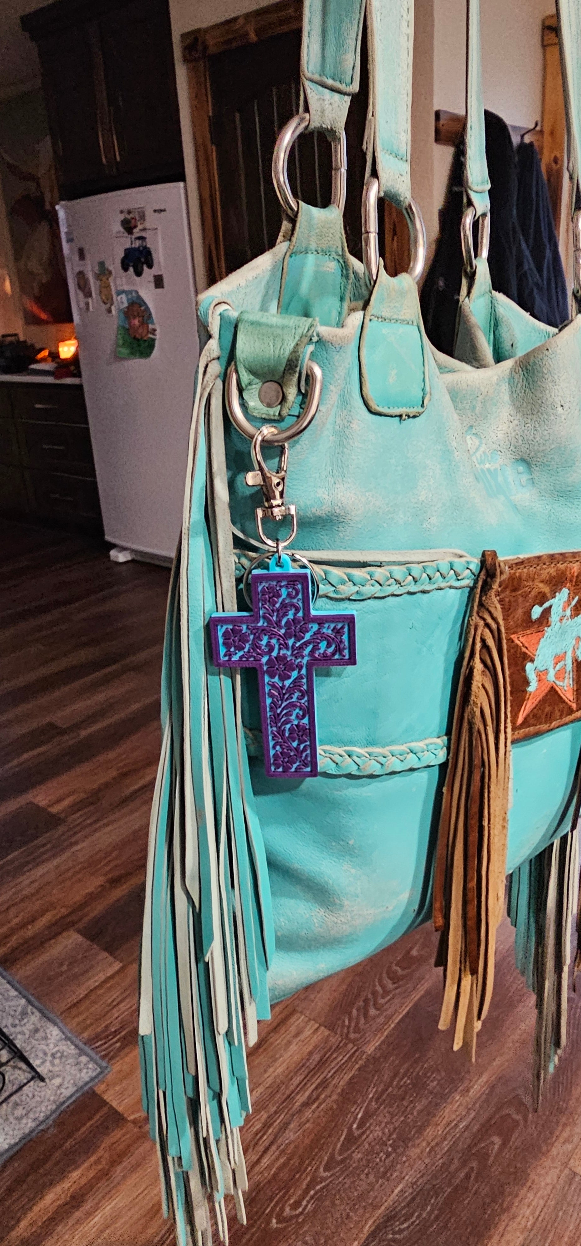 Baha Ranch 3D Faith Tooled Wall Cross or Keychain/Purse Charm Made in America by Baha Ranch Western Wear - product image 7