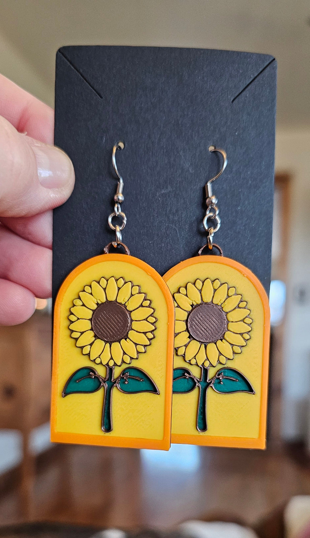 3D Print That70's Show Sunflower Boho Hippie Earrings Made in America by Baha Ranch Western Wear - product image 2
