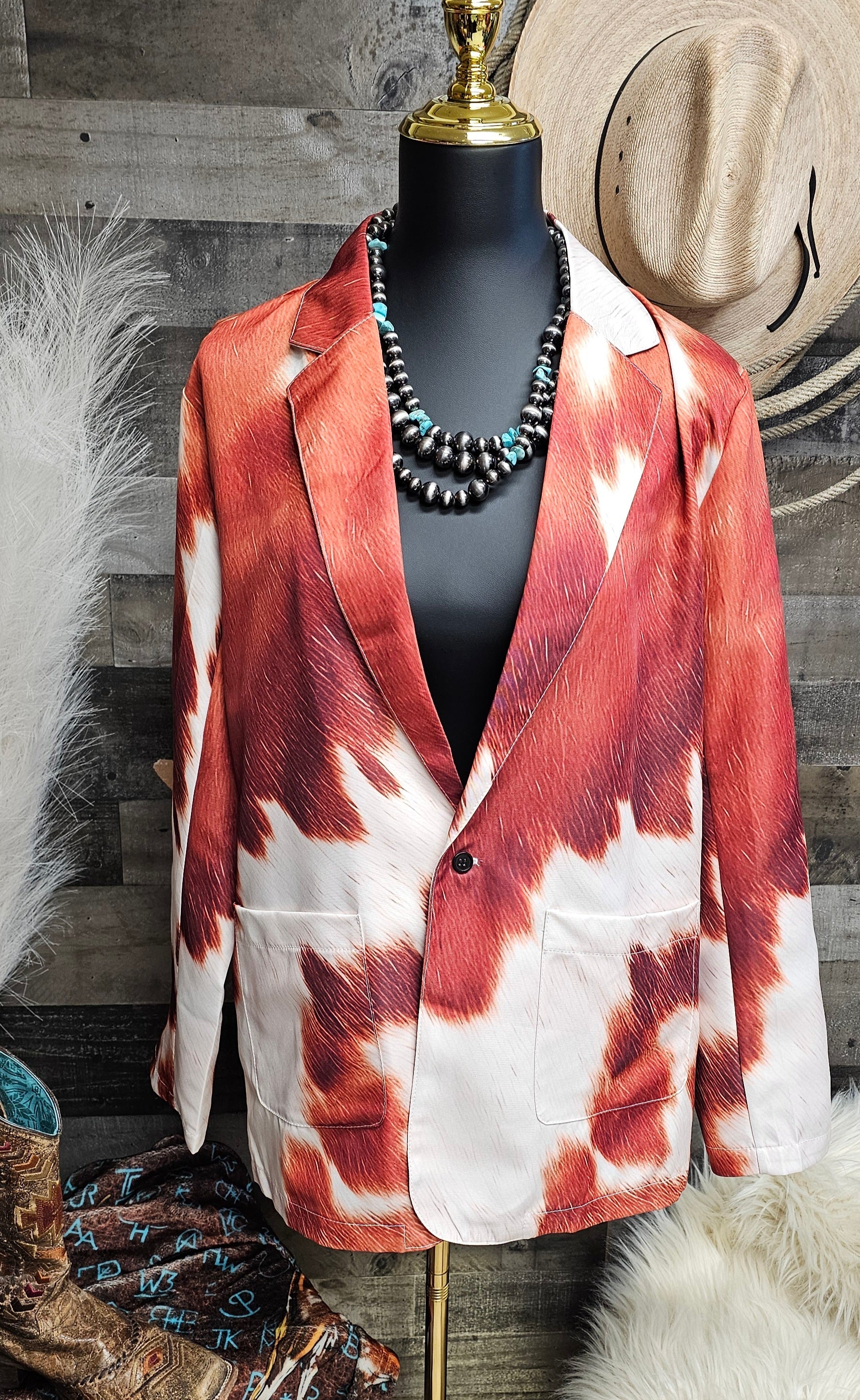 Baha Ranch Cowhide Print blazer by Baha Ranch Western Wear - product image 2