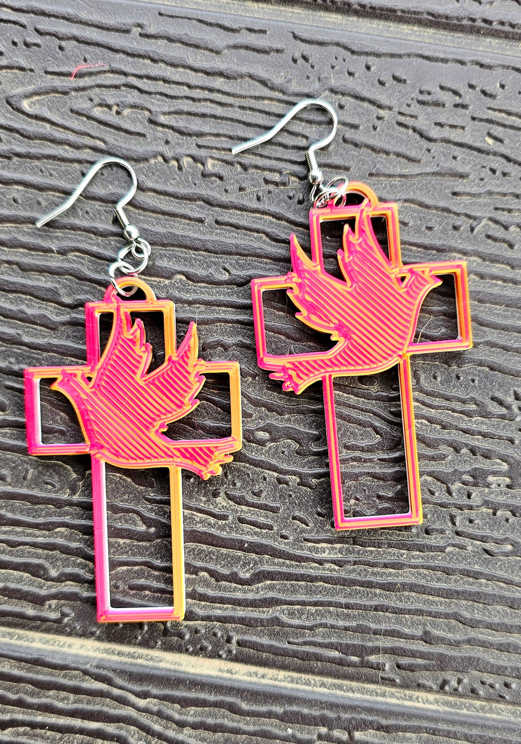 3D Print Christian Cross Faith Earrings Made in America by Baha Ranch Western Wear - product image 2