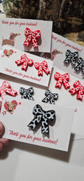 Bag of 25 -Boutique 3d Printed Package Inserts Cow Print Bows Pins or Earrings Made in America by Baha Ranch Western Wear...
