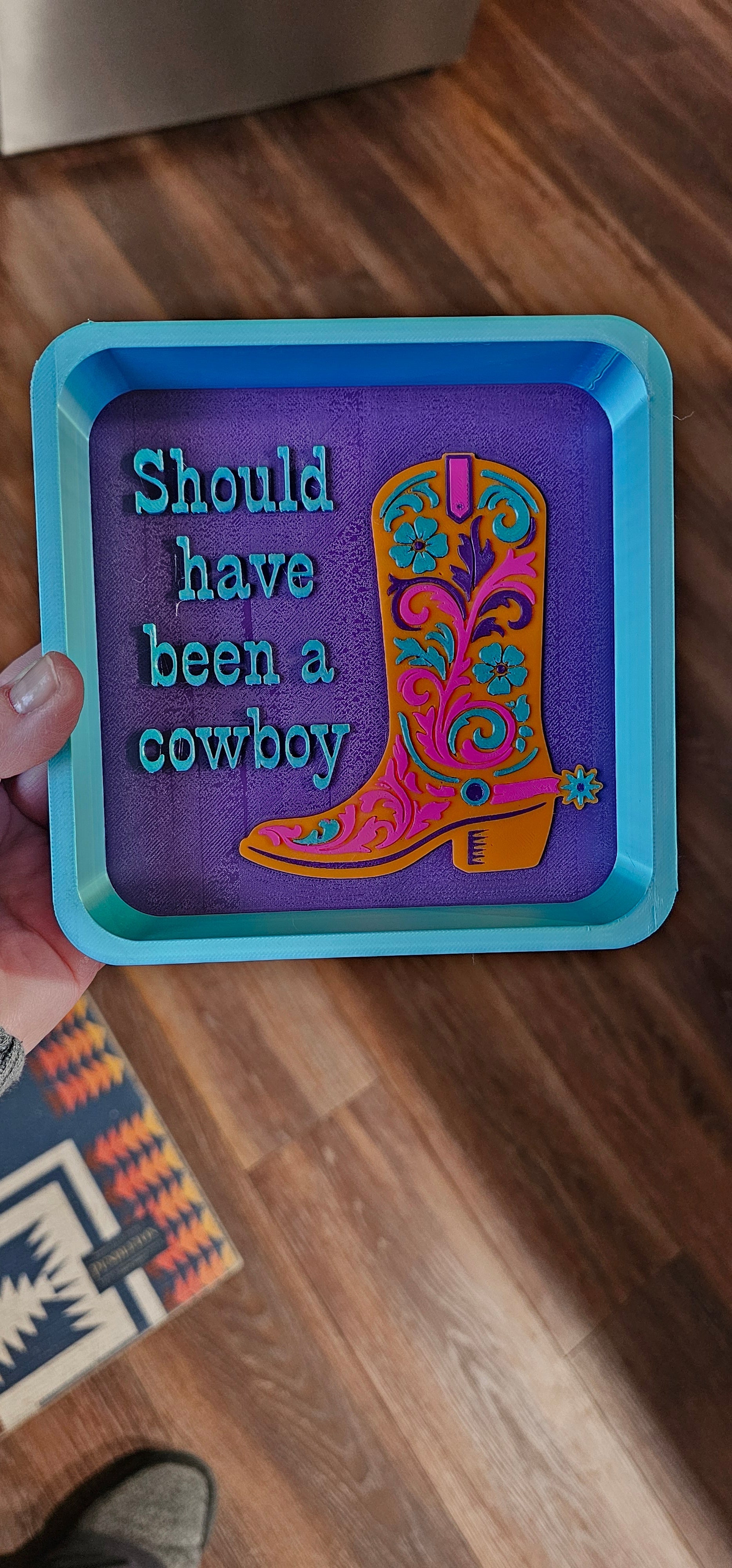 Baha Ranch Should Have Been A Cowboy Boot Cowgirl 3D Accessory Tray Made in America by Baha Ranch Western Wear - product...
