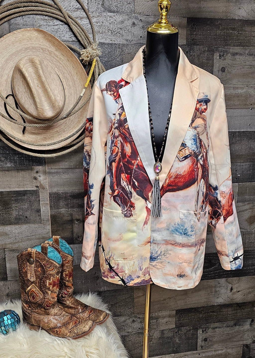 Baha Ranch Yeehaw Cowboy Vintage Western Retro Blazer by Baha Ranch Western Wear - product image 2