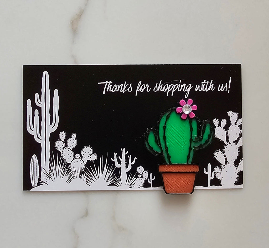 Bag of 25 -Boutique 3d Printed Pins or Magnets Package Inserts Cactus Made in America by Baha Ranch Western Wear -...
