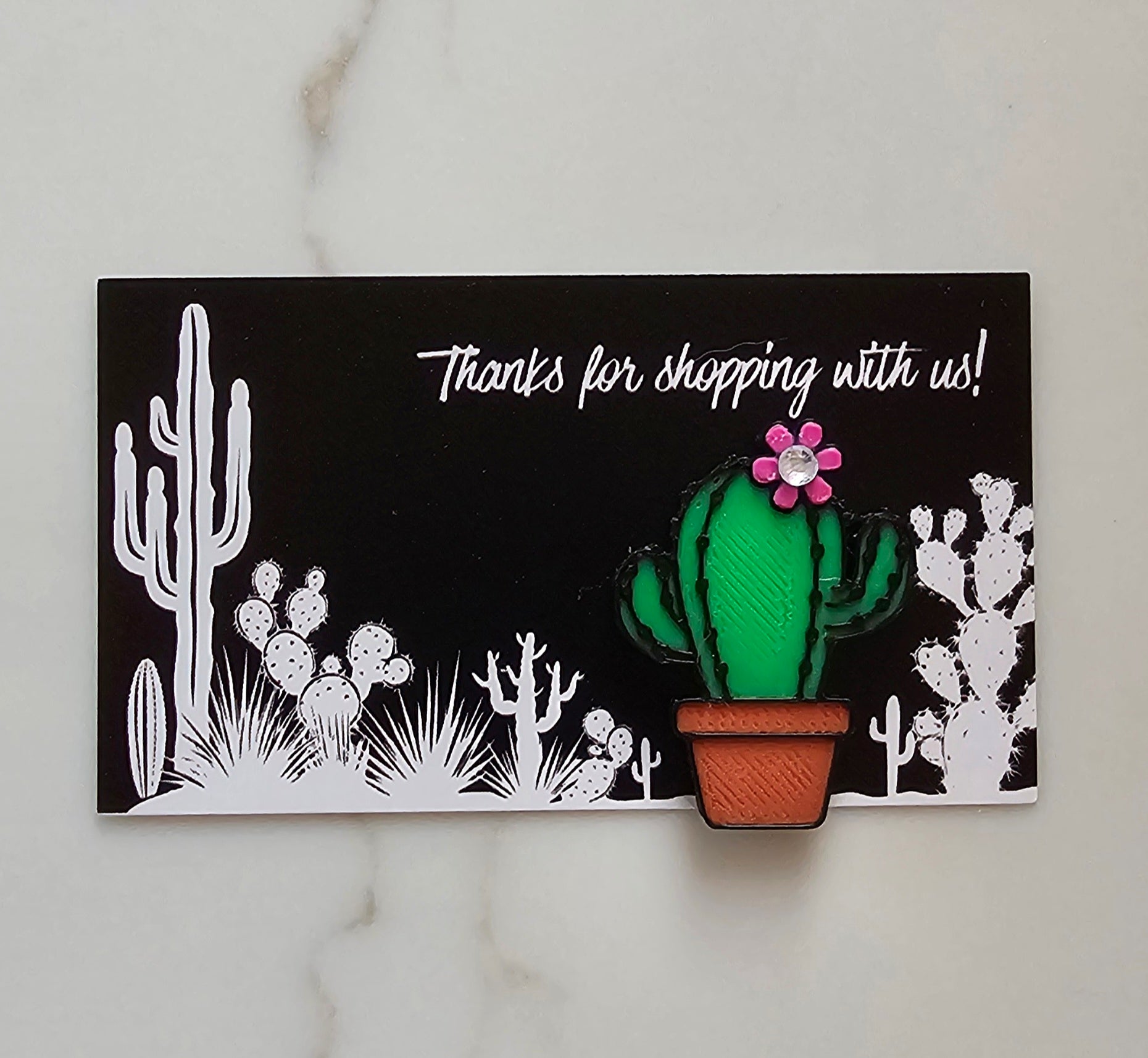 Bag of 25 -Boutique 3d Printed Pins or Magnets Package Inserts Cactus Made in America by Baha Ranch Western Wear -...