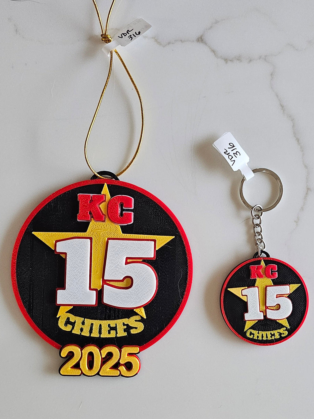 3D Print Chiefs Kc 15 Mahomes Kansas City Patrick Football Ornament or Keychain by Baha Ranch Western Wear