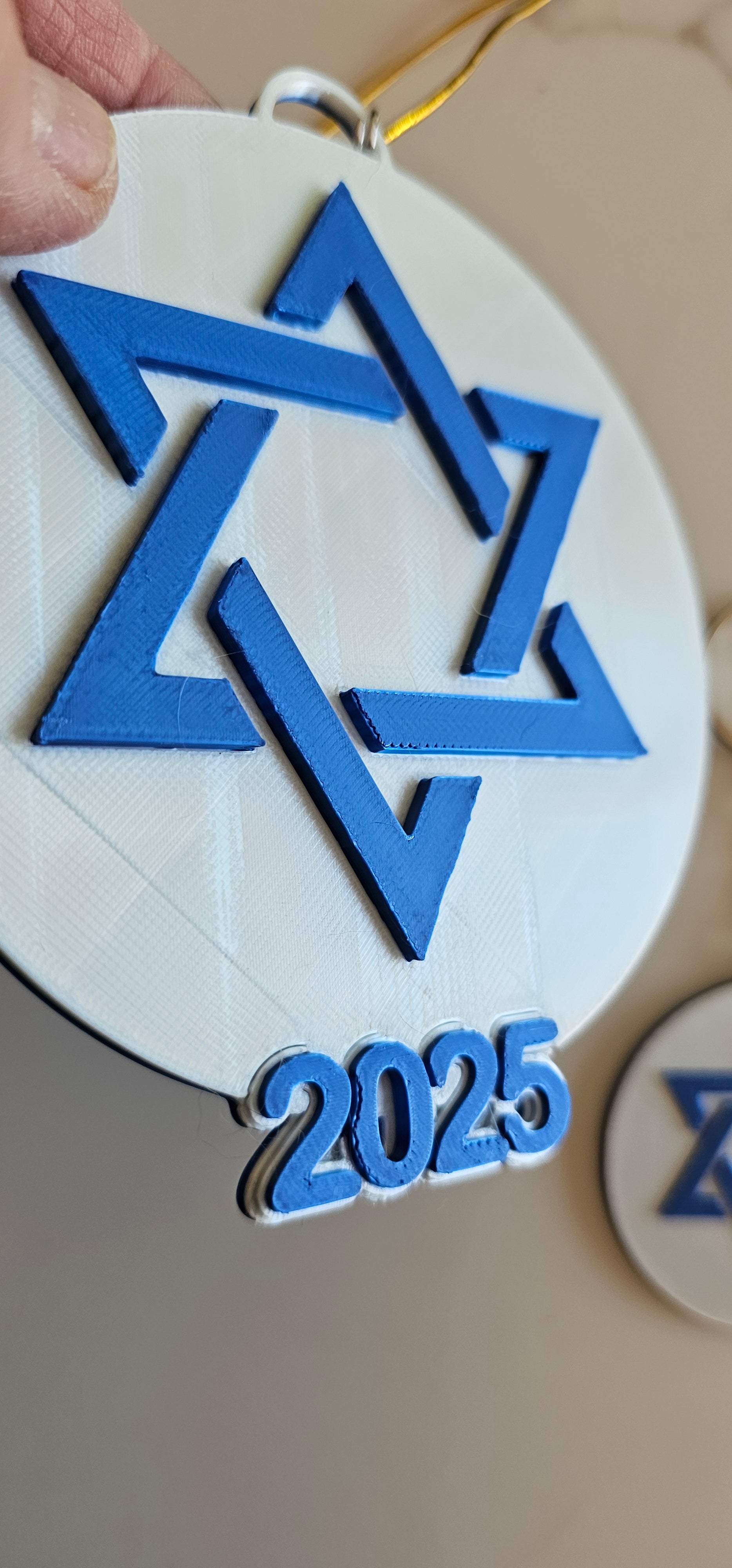 3D Print Israel Flag Star of David Ornament or Keychain by Baha Ranch Western Wear - product image 2