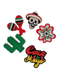 Set of 5 - 3D Print Mexico Cinco de Mayo Cactus Mariachi Sugar Skull Pins Made in America by Baha Ranch Western Wear