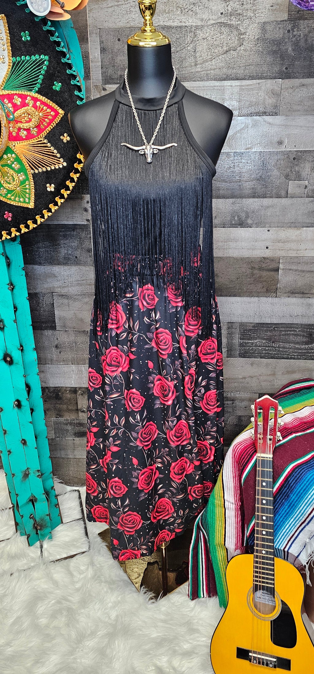Baha Ranch Colores de Mexico Romantic Red Roses Midi Skirt by Baha Ranch Western Wear - product image 5