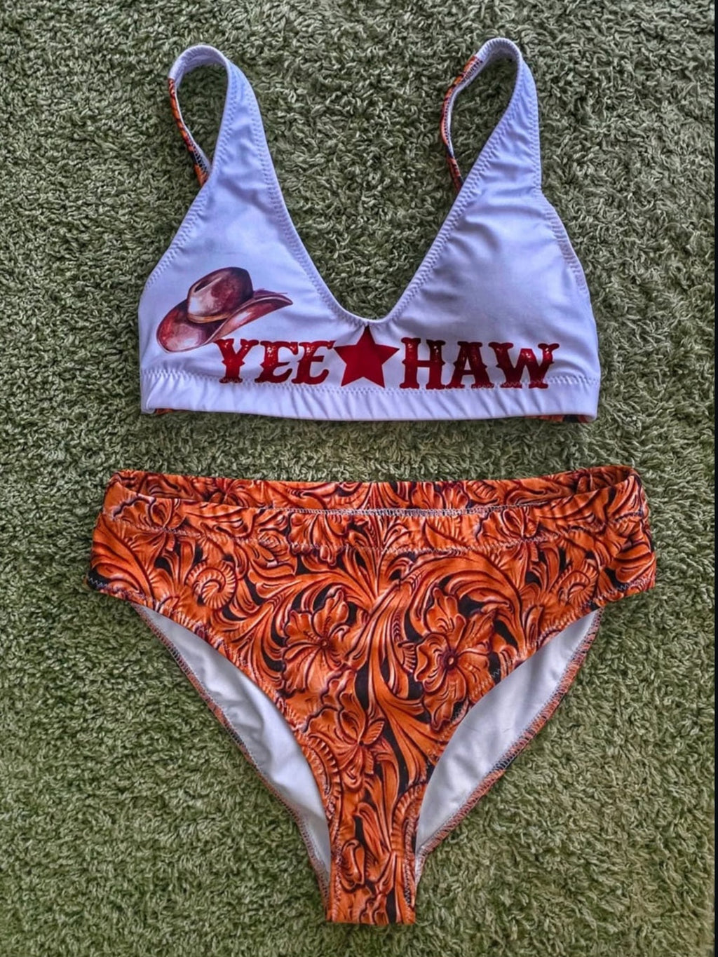 Yeehaw Tooled Leather Print Bikini by Baha Ranch Western Wear - product image 18