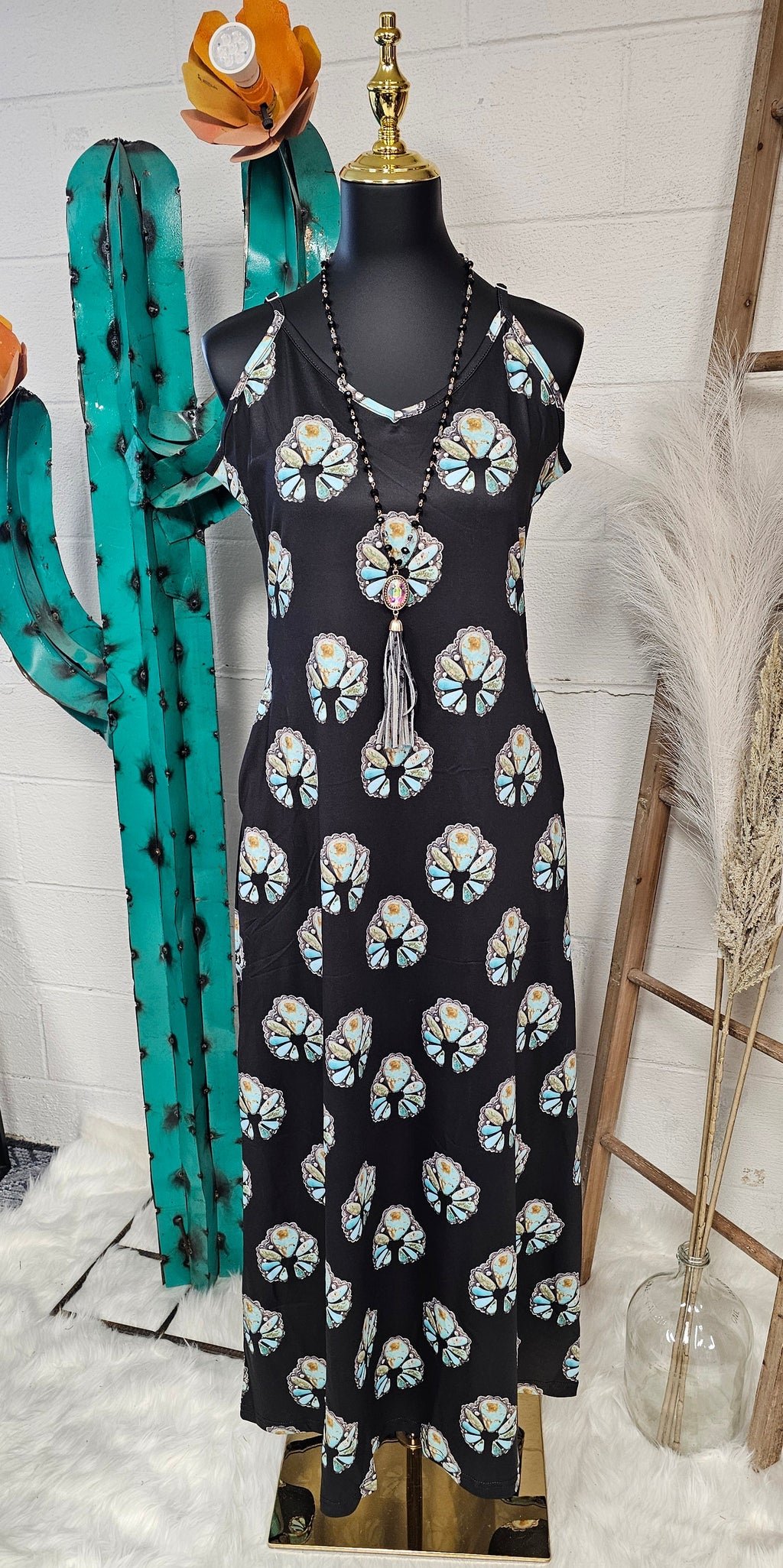Baha Ranch Turquoise Naja Maxi Dress by Baha Ranch Western Wear